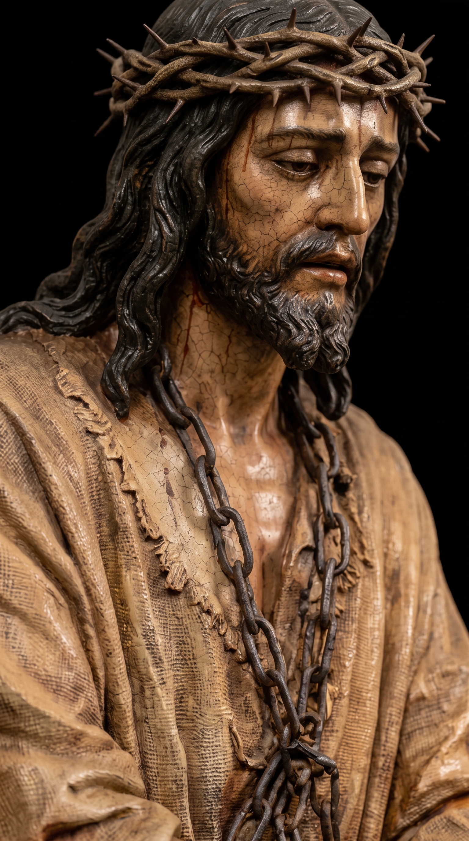 Rostro del Cristo, de cerca